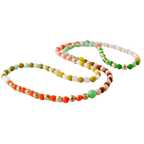 Long Pastel Bead Necklace