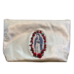 Embroidered Leather Clutch