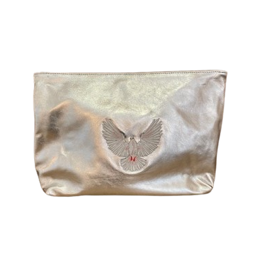 Embroidered Leather Clutch