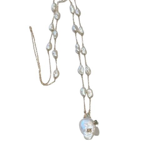 Baroque Pearl/Stones Necklace