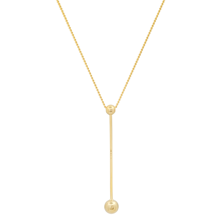 Gold Ball Y Necklace