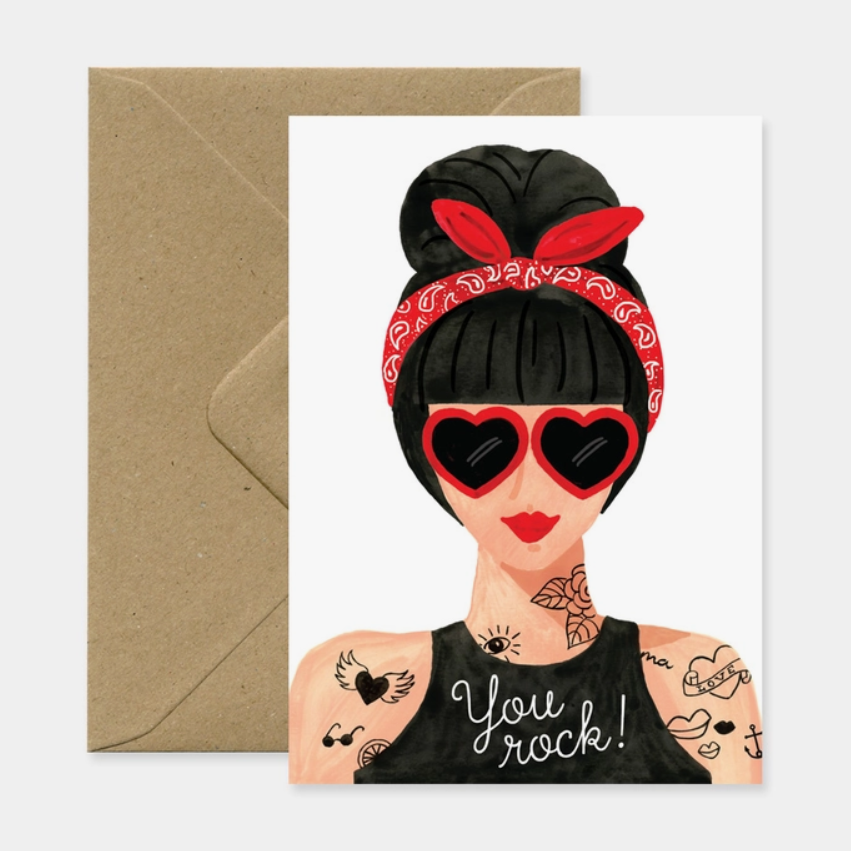 Hipster Girl Birthday Card