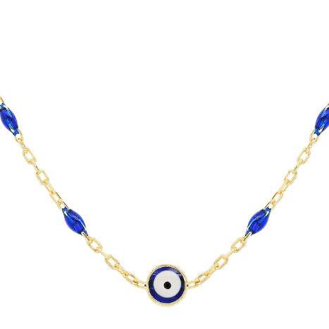 Enamel Beaded Evil Eye Necklace
