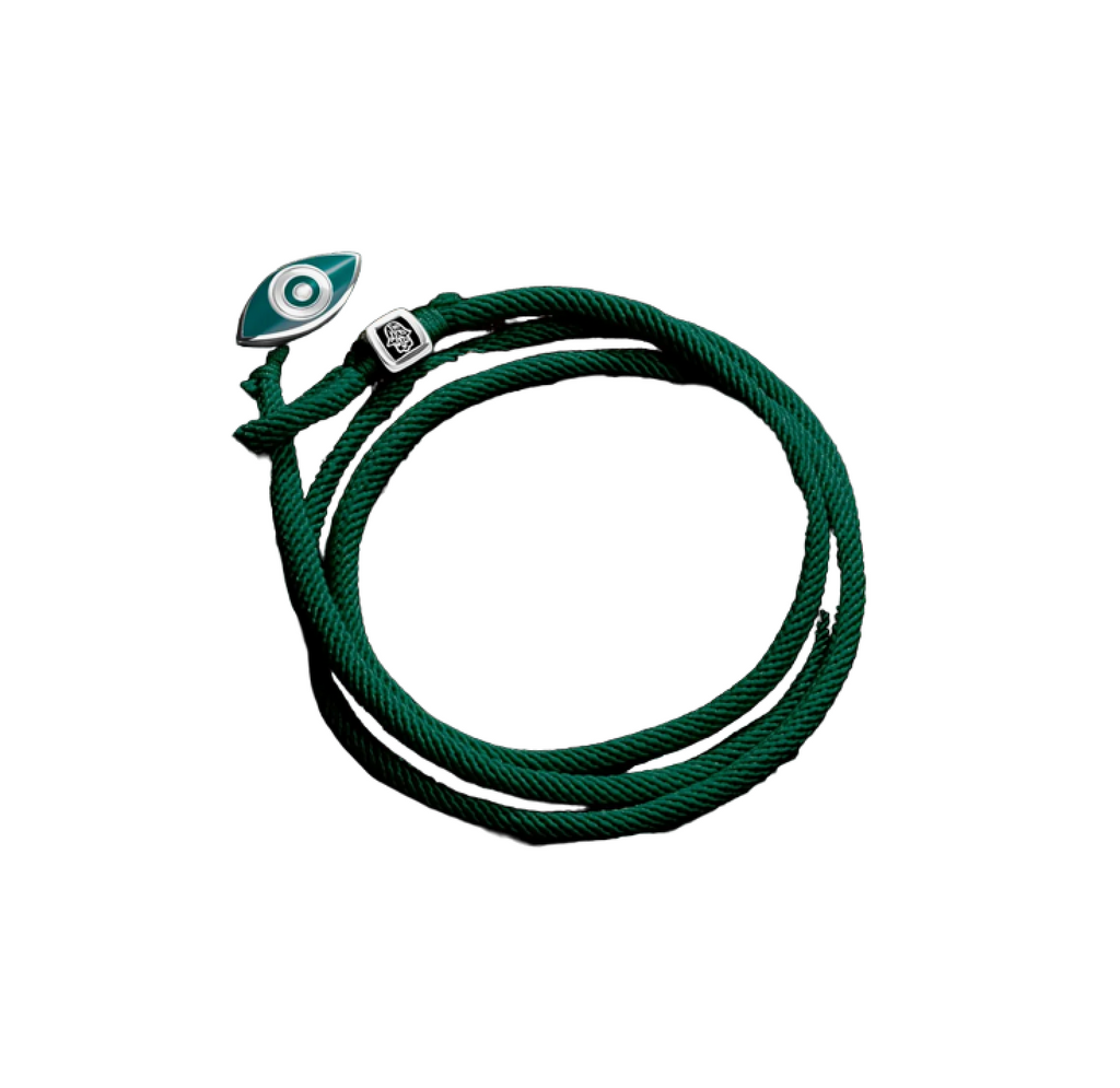 Green Evil Eye String Bracelet
