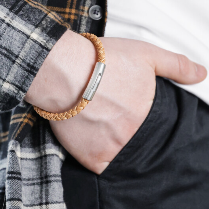 Mens Brown Leather Bracelet