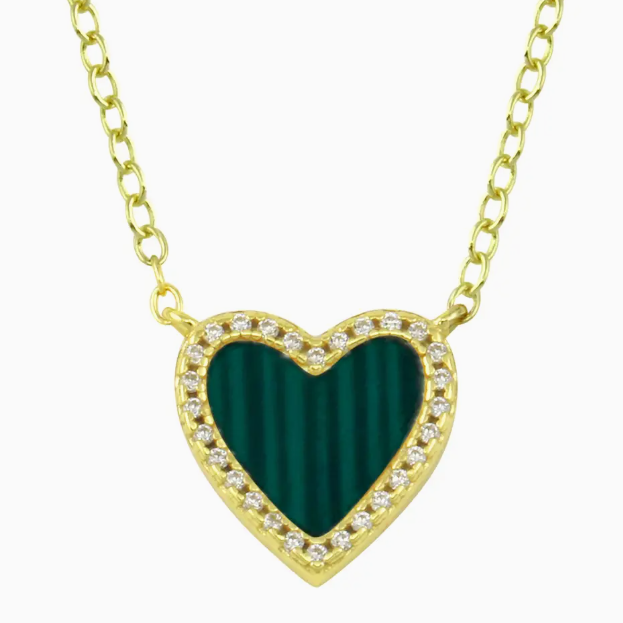 Malachite Heart Necklace