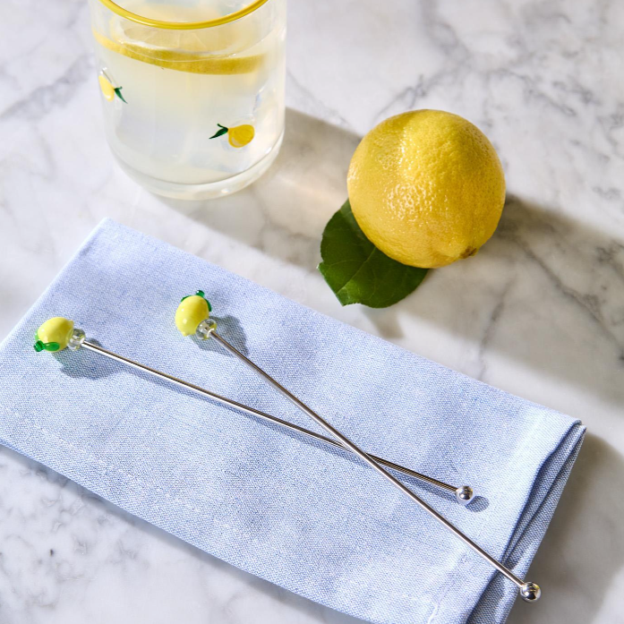 Set of 4 Lemon Drink Stirrers