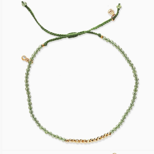 Stone Bracelet with Gold Beads