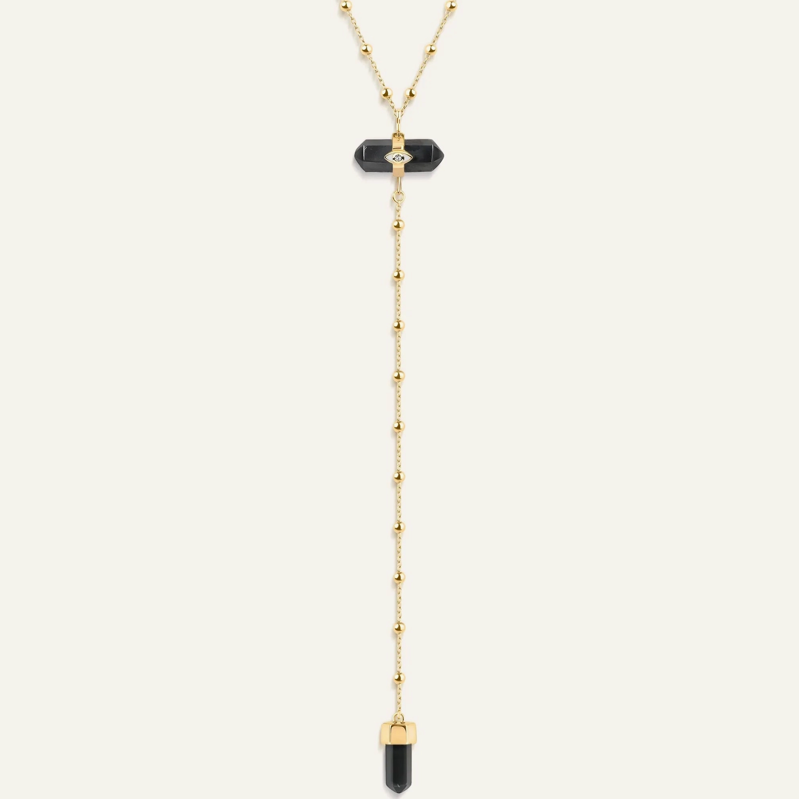 Hematite Evil Eye Drop  Necklace