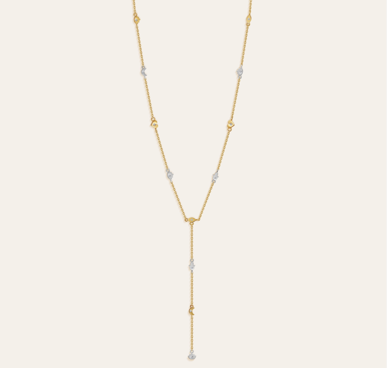 Multi Charm Lariat Necklace