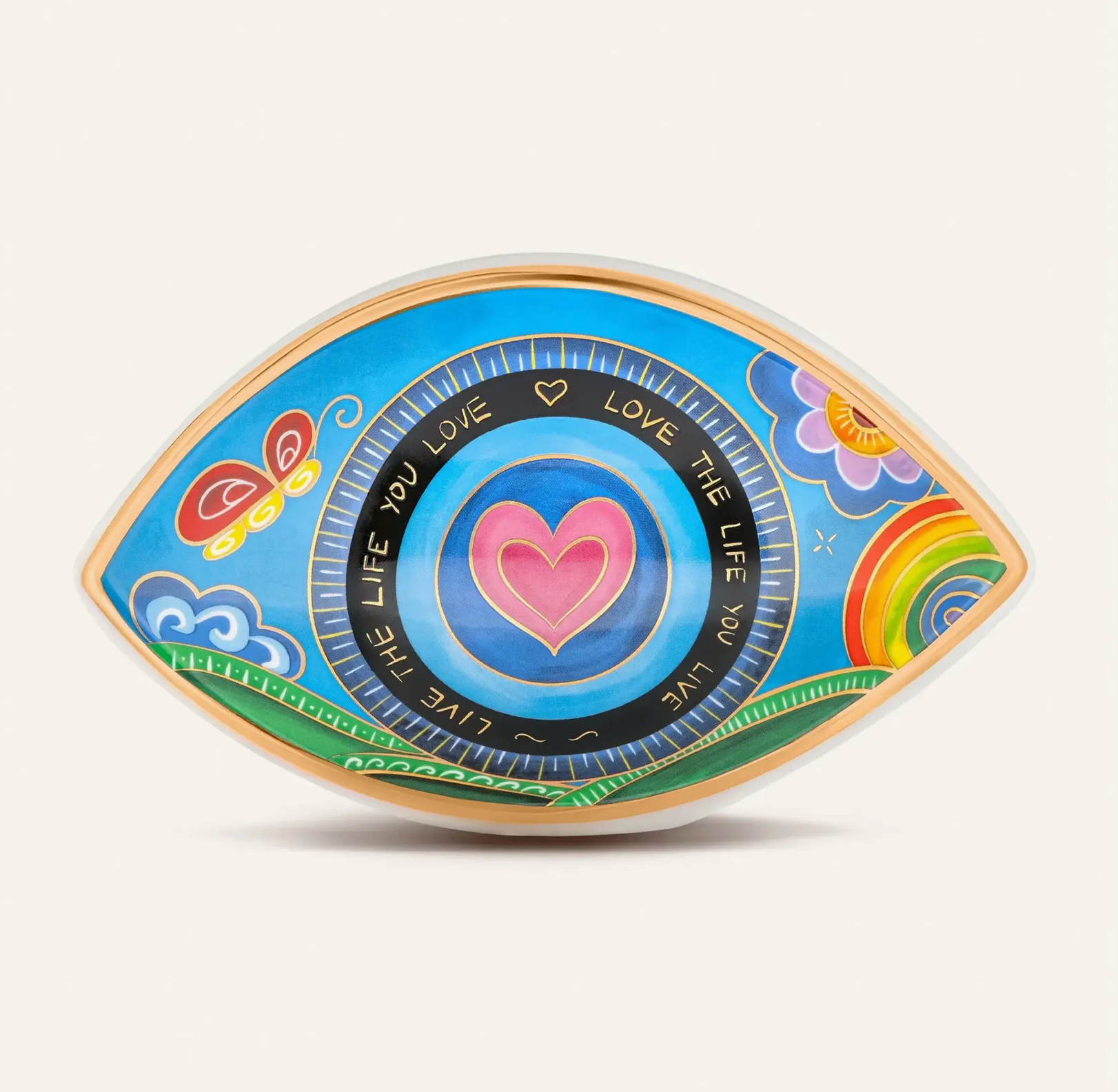 Radiant Ceramic Eye Statue