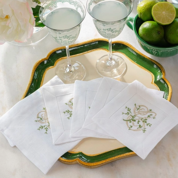 Floral Mono Cocktail Napkins