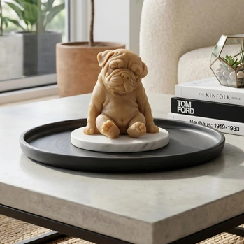 Sleeping English Bulldog Candle
