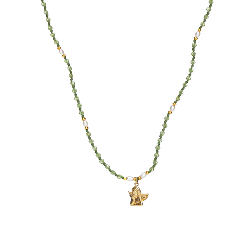 Peridot and Angel Necklace