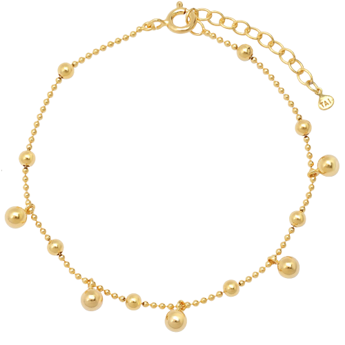 Ball Chain Bracelet with Gold Ball Charms