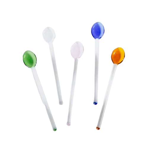 Colored Glass Tea Spoons Set