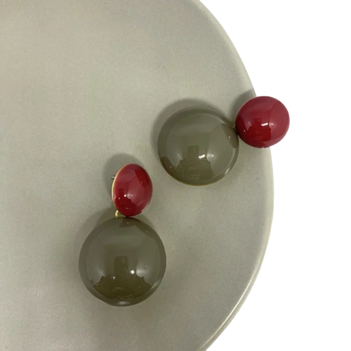 Round Enamel Earrings