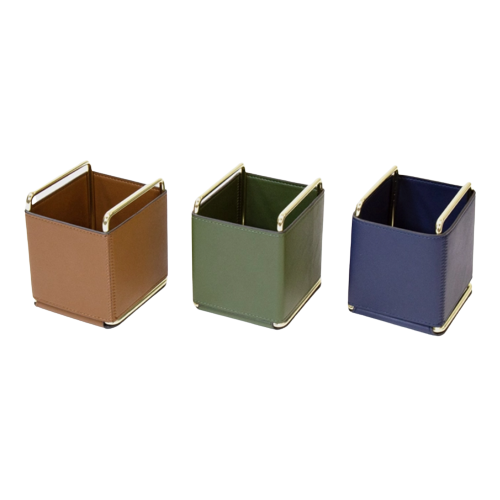 Hand Crafted Leather Storage Basket