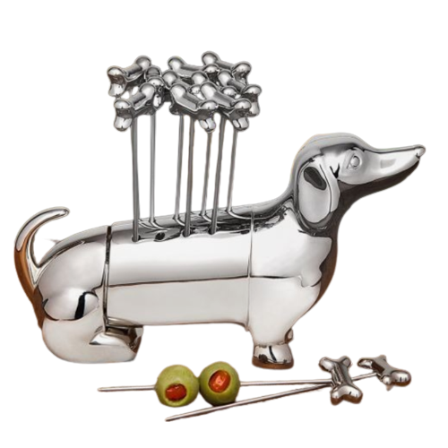 Dachshund Cocktail Pick & Stand Set