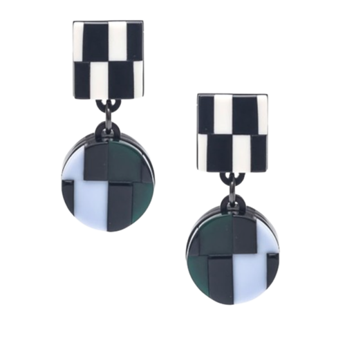 Checkered Dangle Earrings