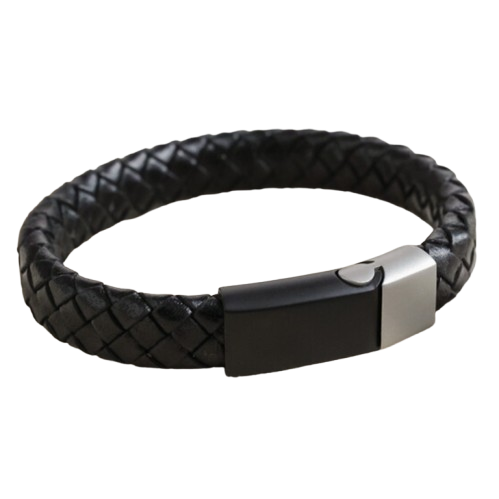Mens Woven Leather Bracelet