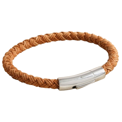Mens Brown Leather Bracelet