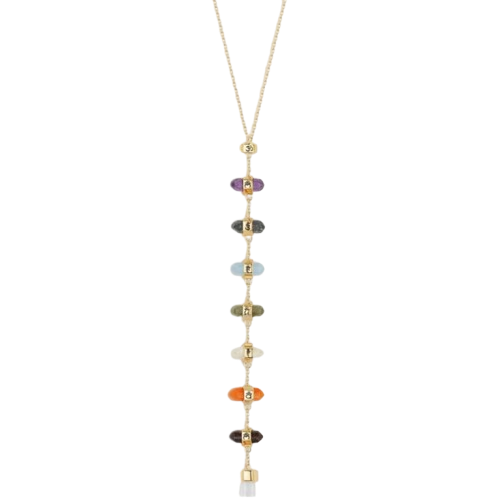 Multistone Chakra Lariat Necklace