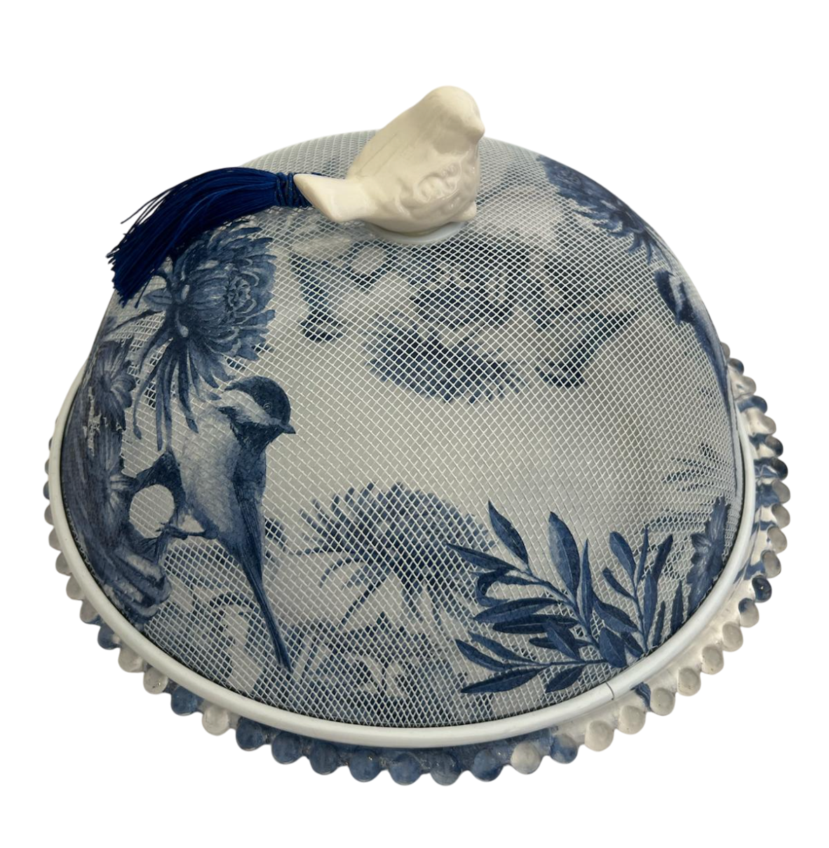 Large Printed Cake Plate & Dome