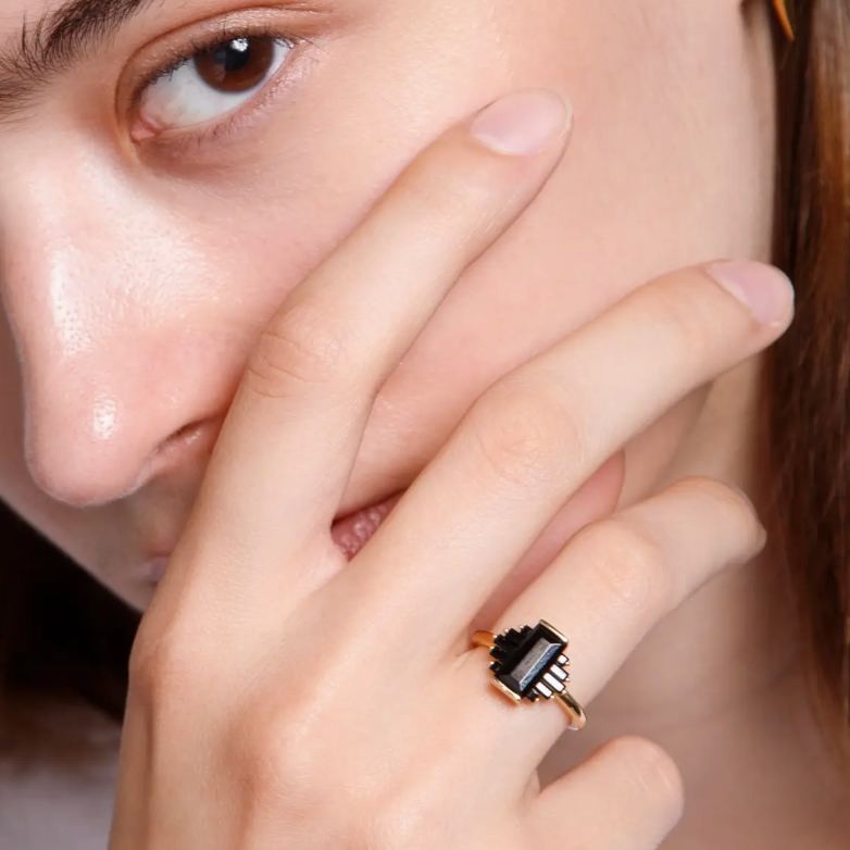 Black Deco Ring