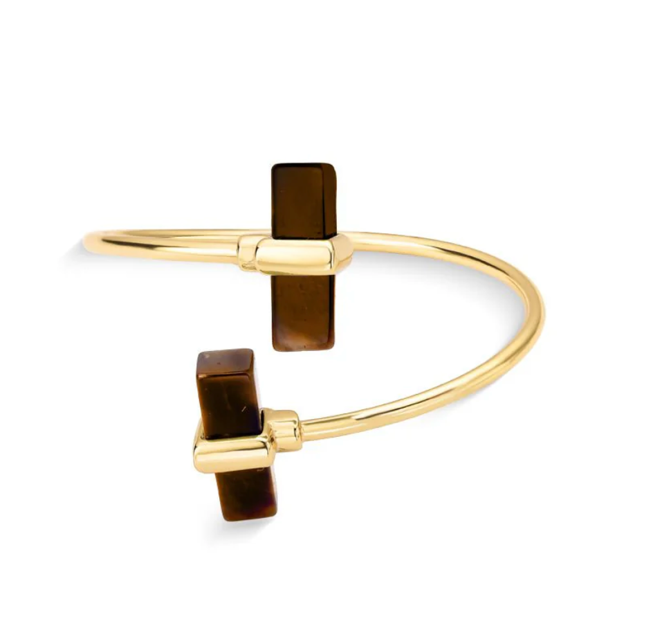 Gold Gemstone Cuff Bracelet