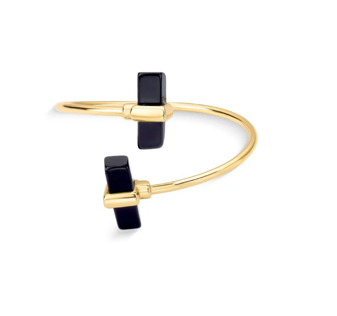 Gold Gemstone Cuff Bracelet