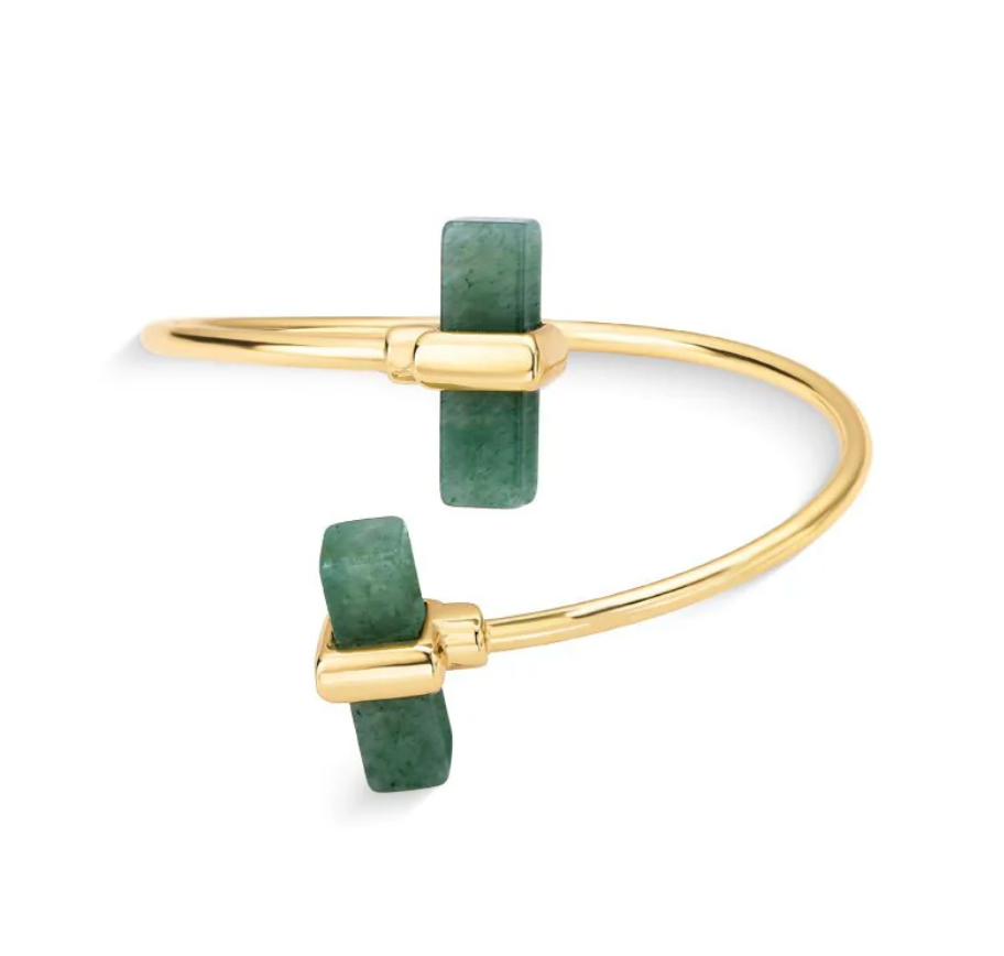 Gold Gemstone Cuff Bracelet