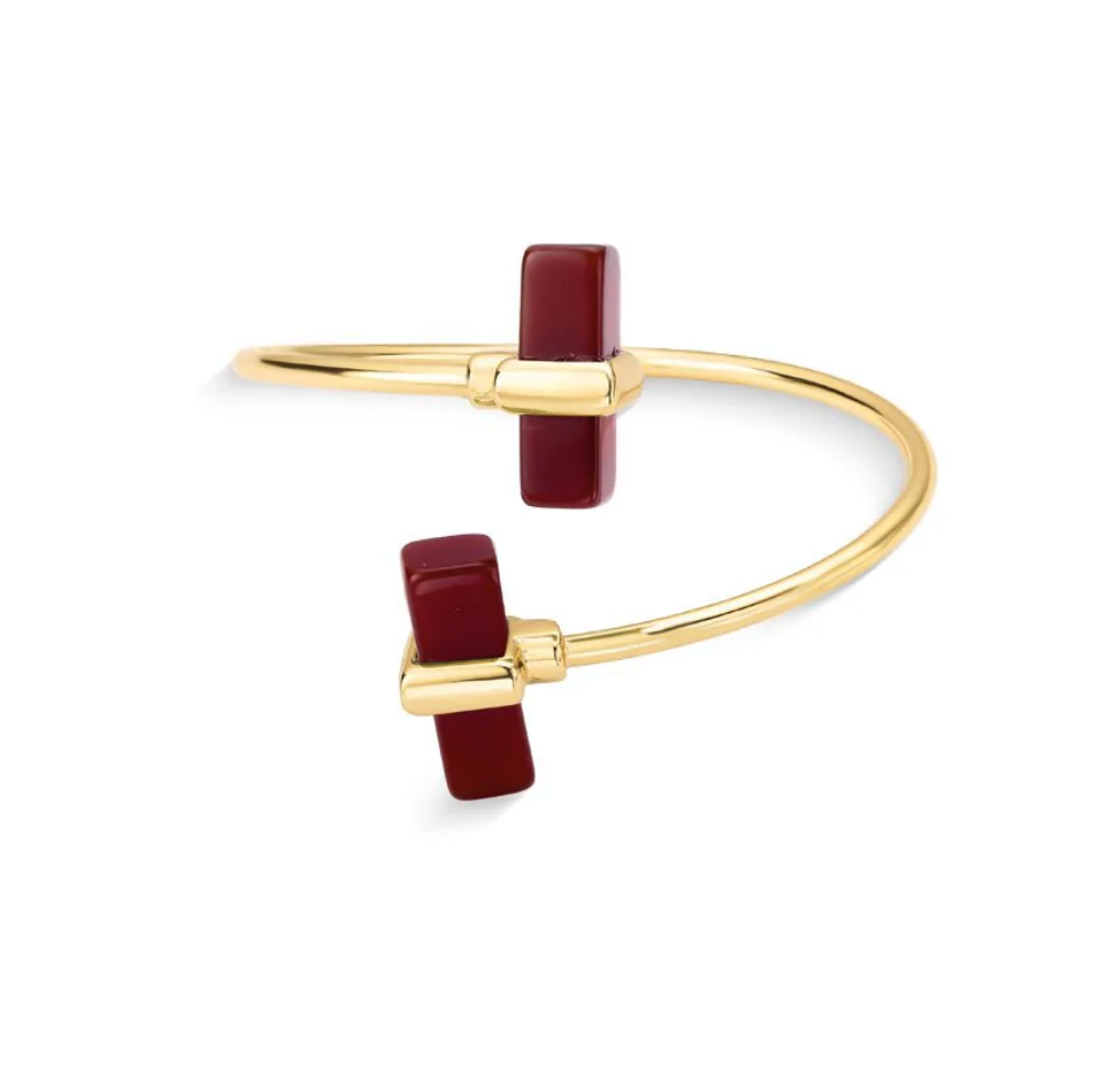 Gold Gemstone Cuff Bracelet