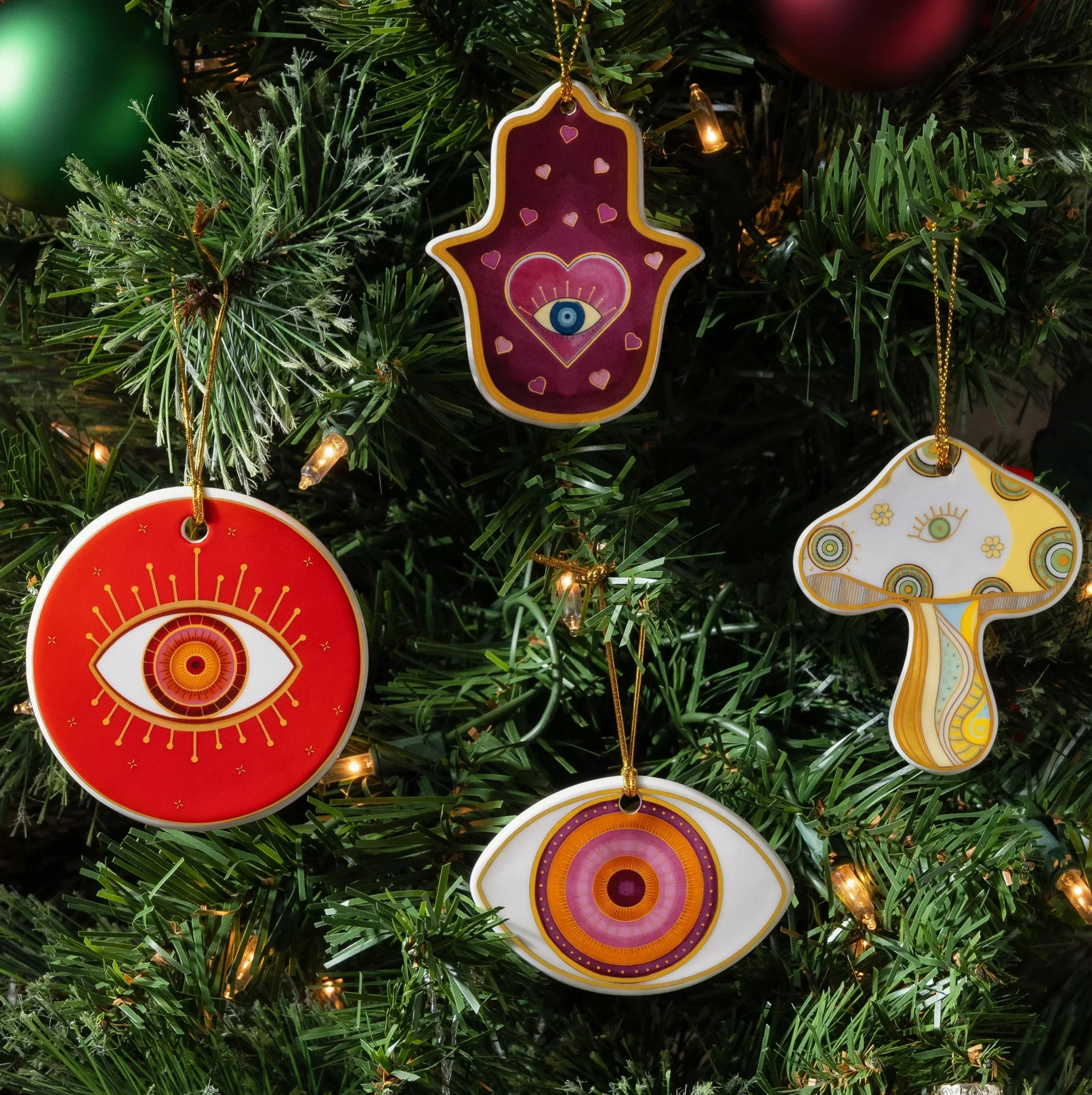 Ceramic Eye Orange Ornament