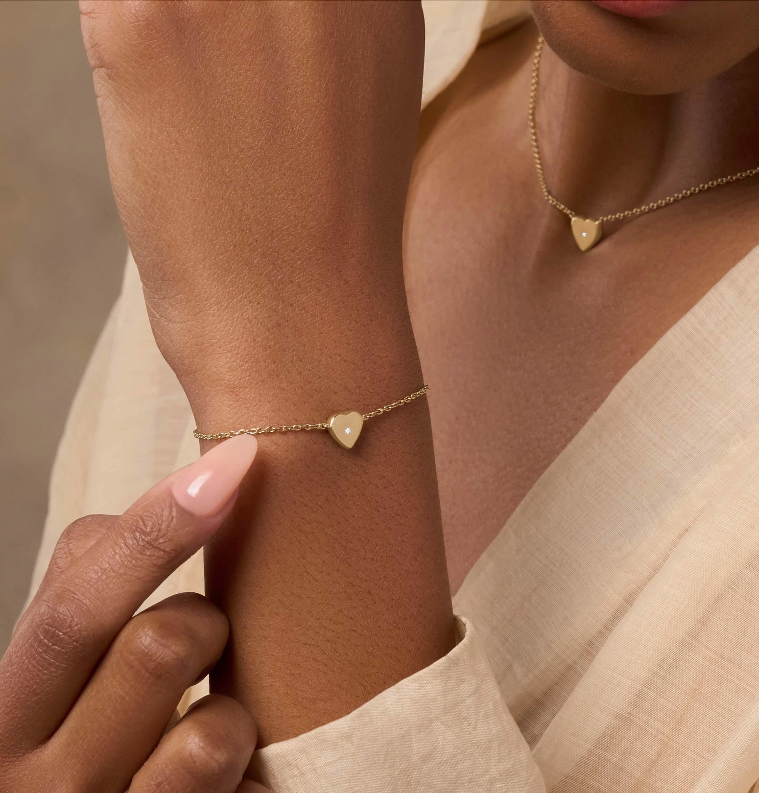Diamond Heart Gold Bracelet