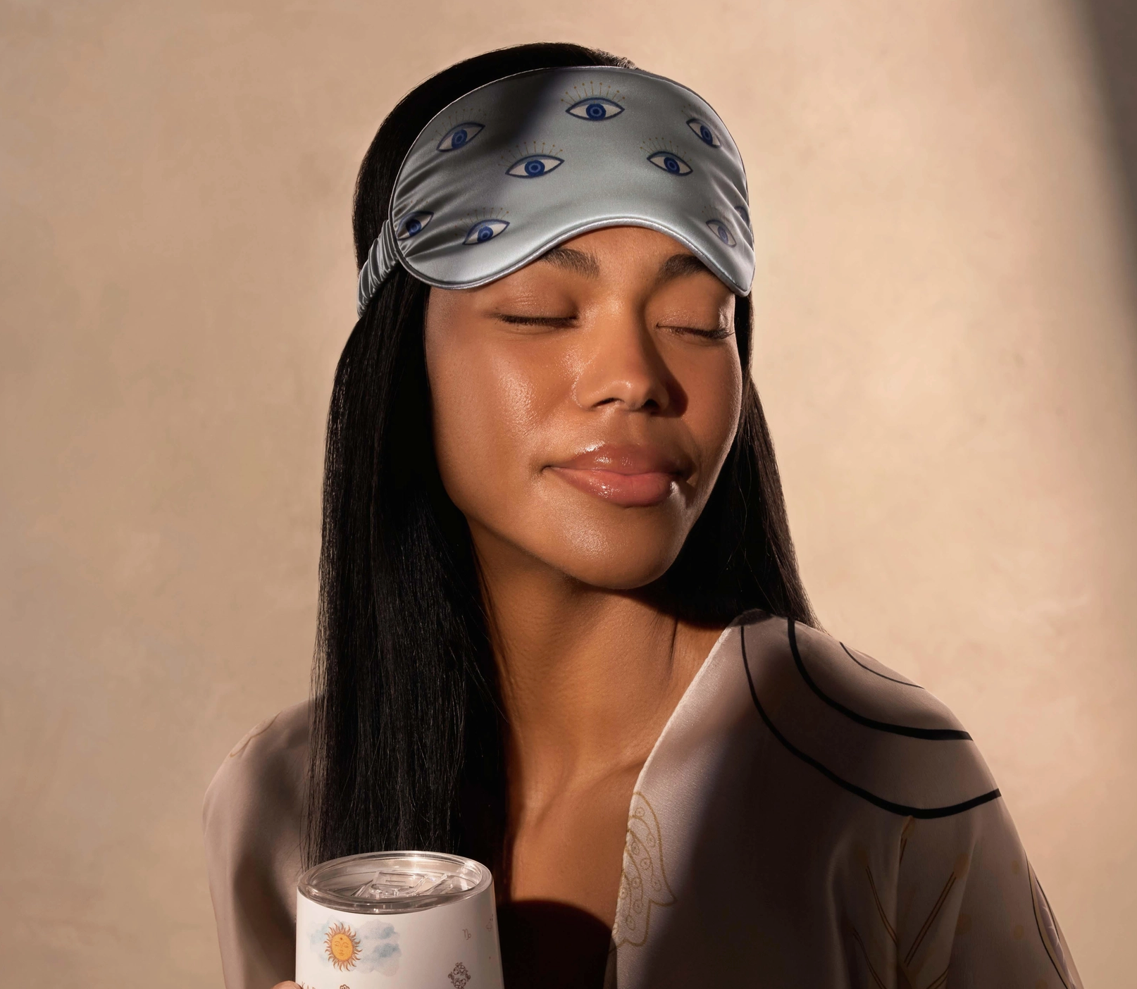 Gray Multi Eye Silk Mask