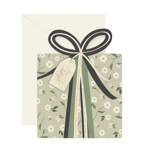 Blue Floral Birthday Card