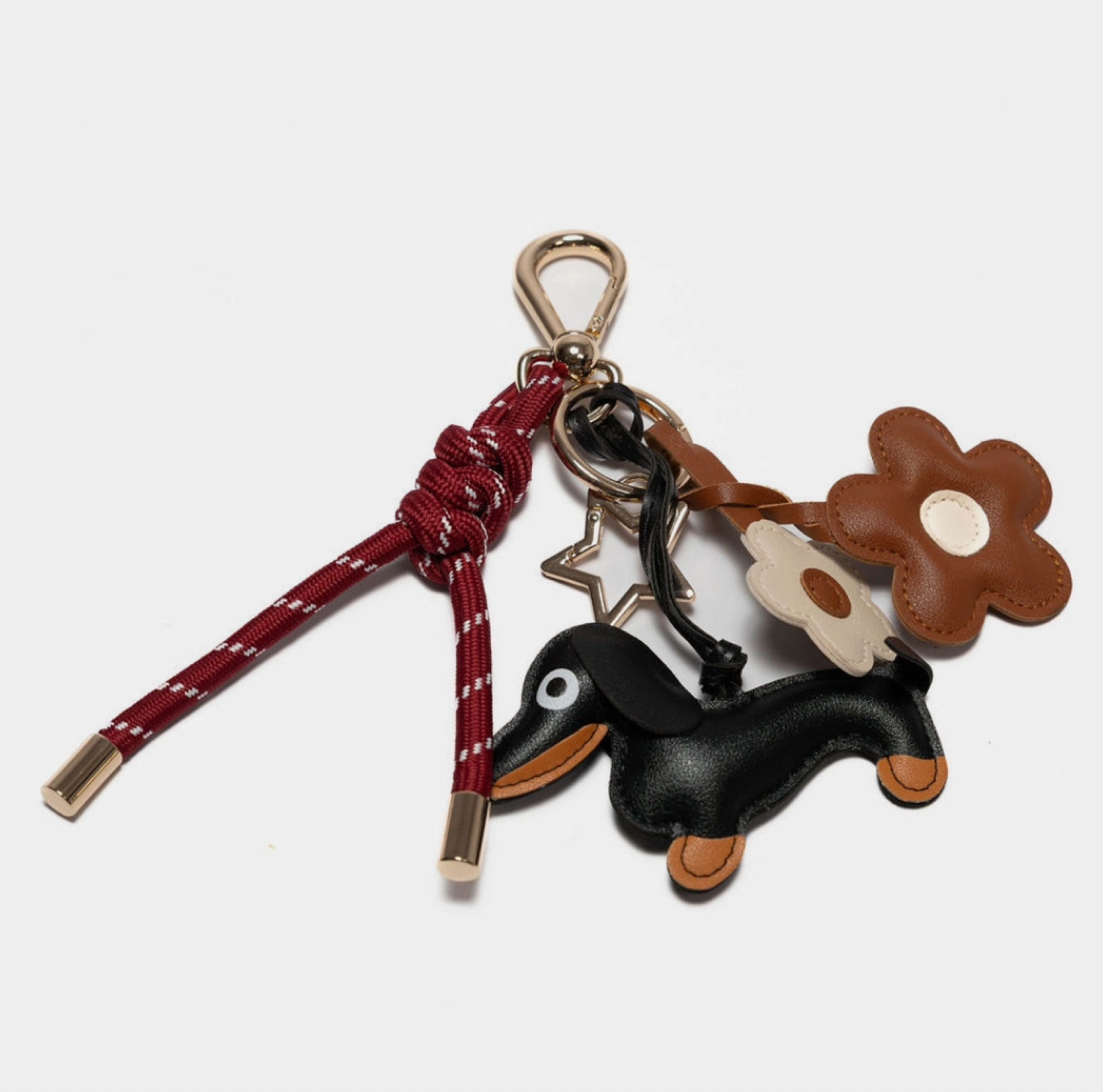 Dog Leather Charms Keychain