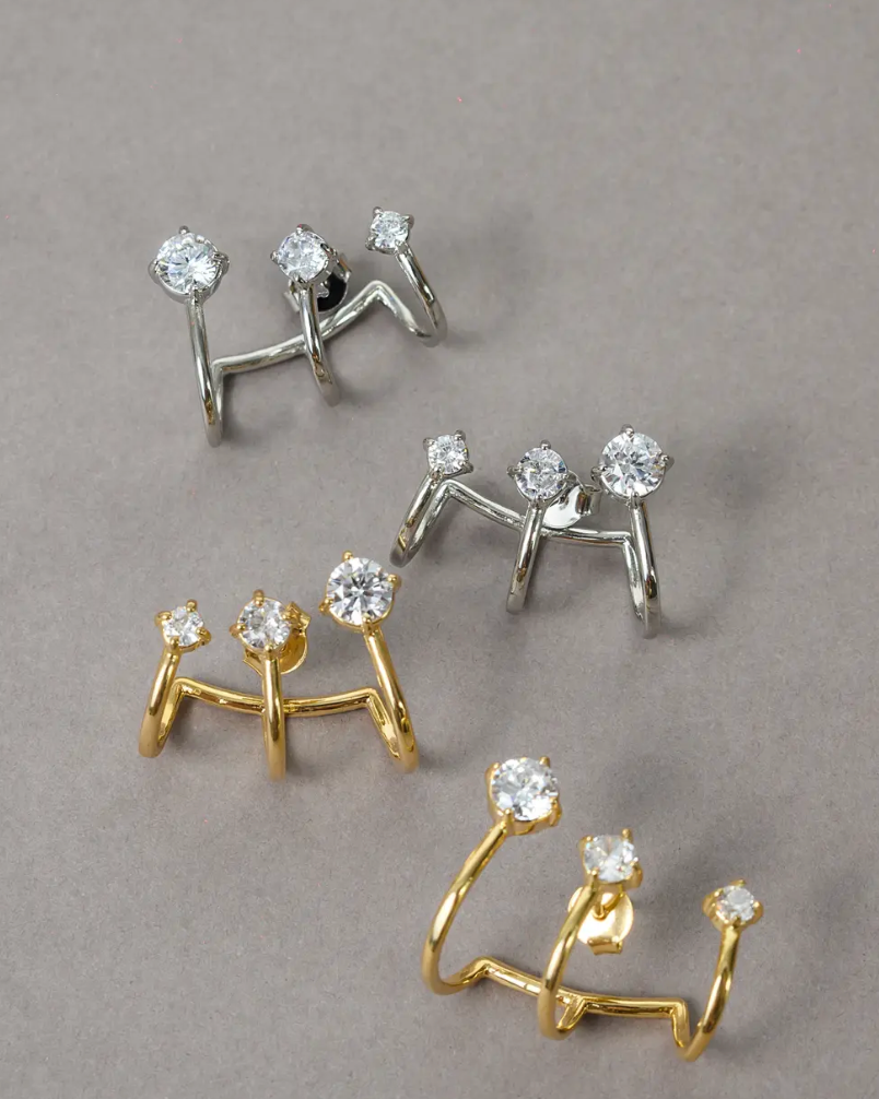 Three Stone Ear Cuff