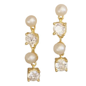 Pearl and CZ Earrings