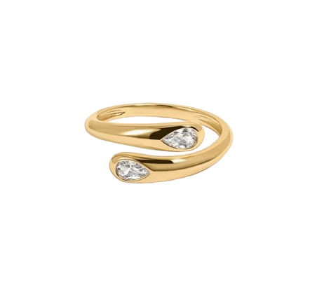 Pear Spiral Ring