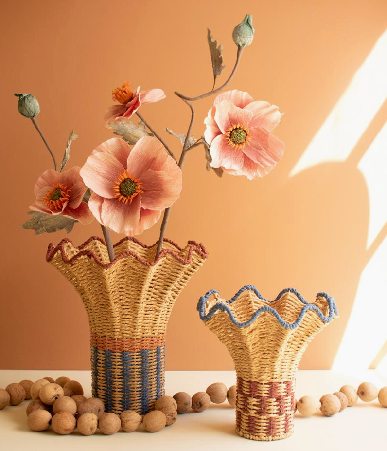 Vases with Ruffled Rims