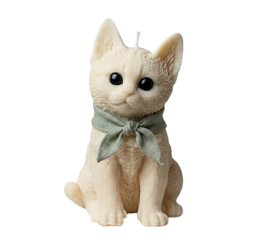 White Cat Candle