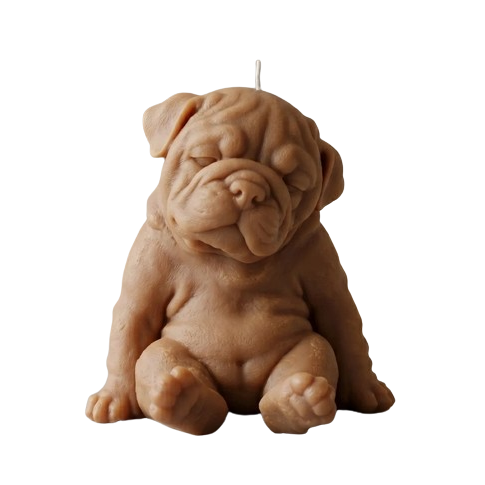 Sleeping English Bulldog Candle
