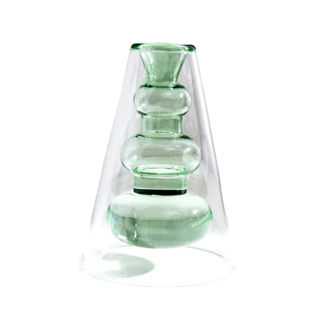 Colorful Clear Glass Vase - Large