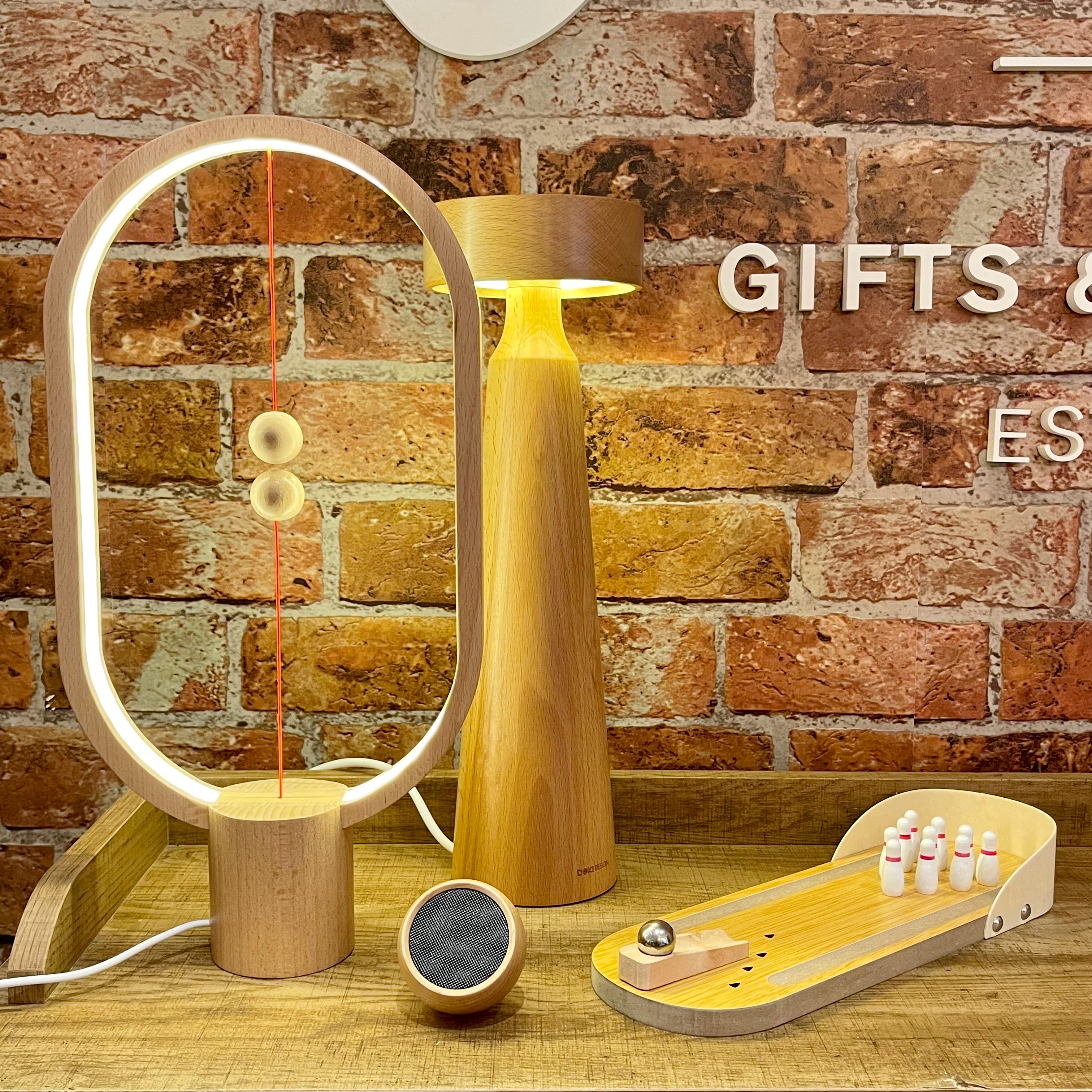 Wooden Tower LED Table Lamp