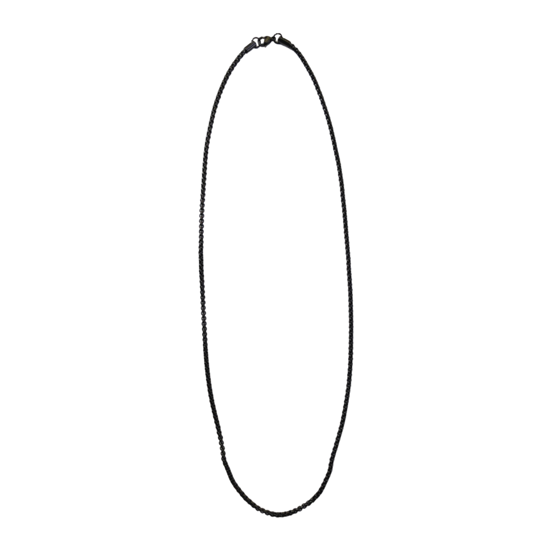 Mens Black Stainless Steel Rope Chain