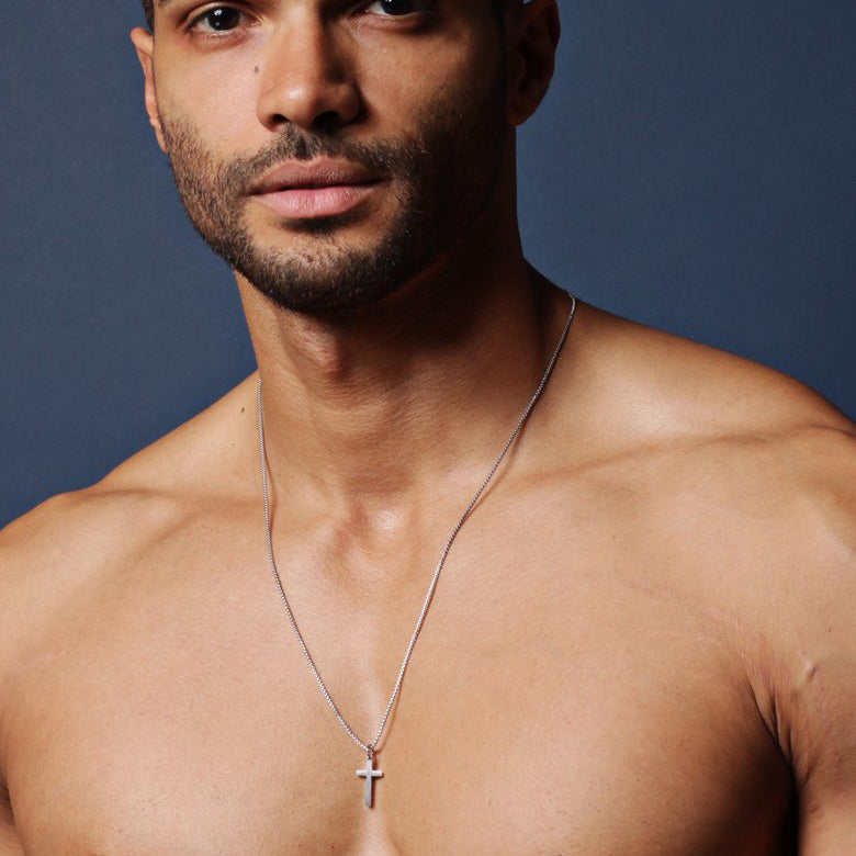 Mens Stainless Steel Cross Necklace