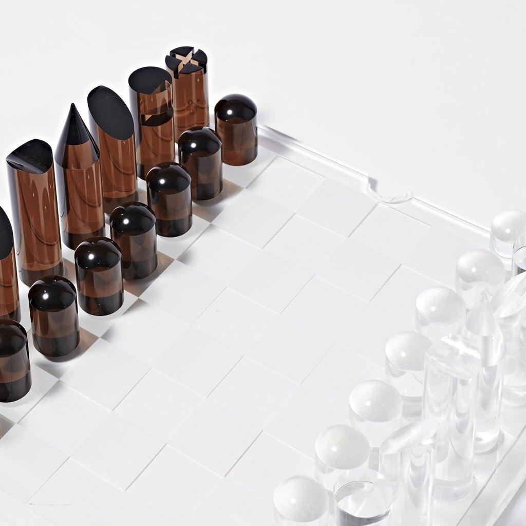 Lucite Chess and Checkers Set