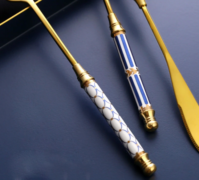 Ceramic Handle Fork Set